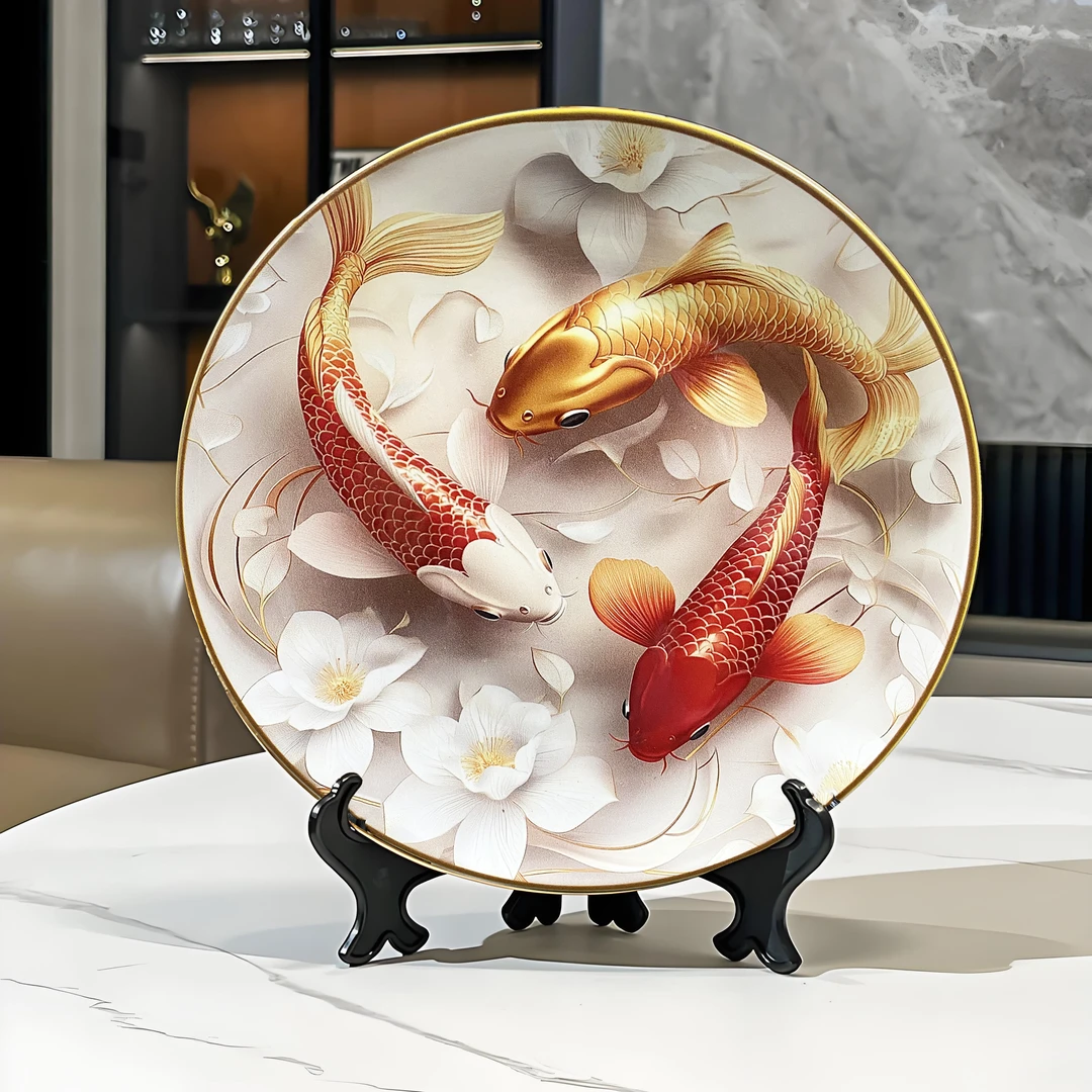 锦鲤装饰摆件年年有余招财摆件家用旺宅客厅办公室装饰品锦鲤2525