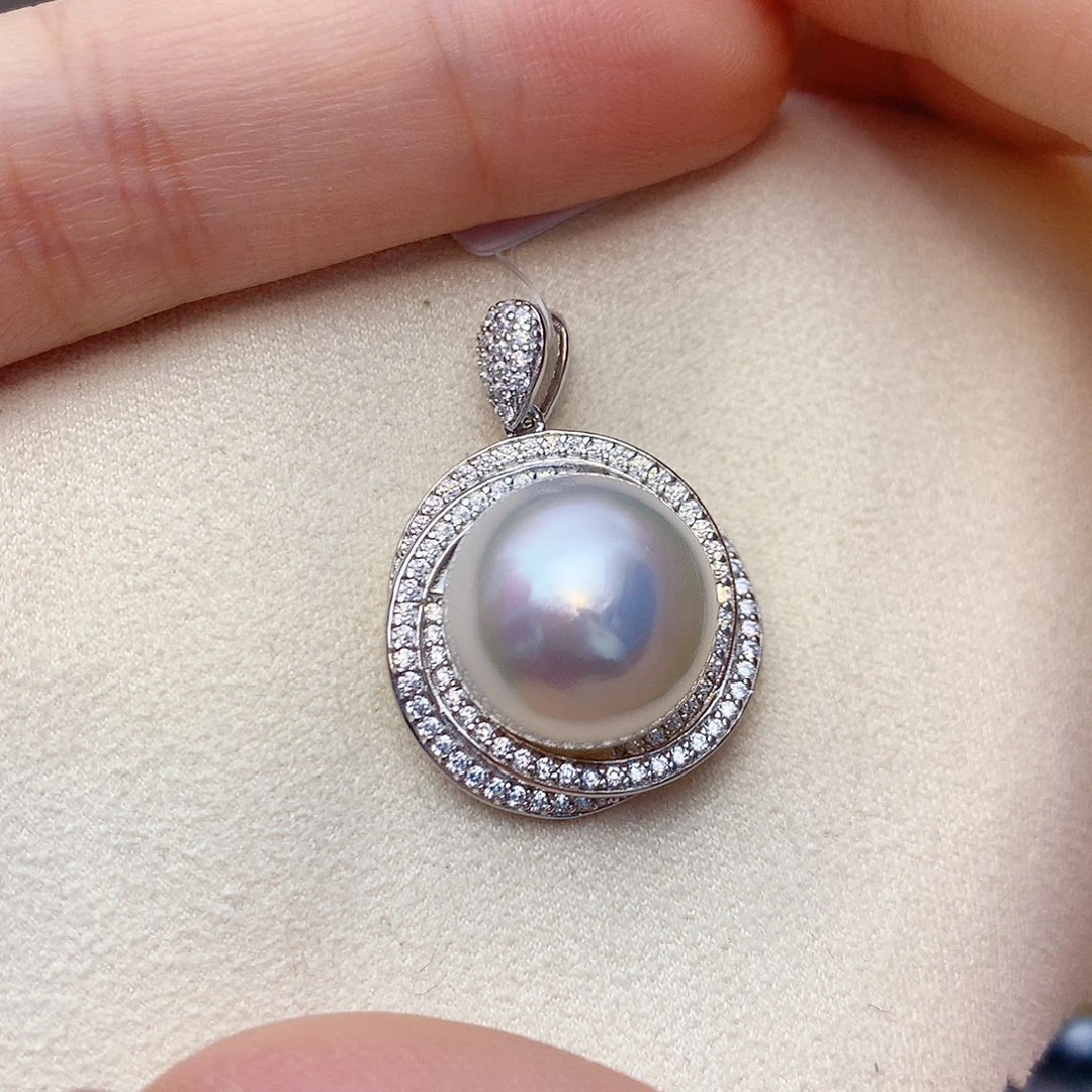 海水珍珠银S925镶嵌颈饰w54