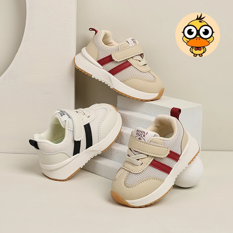 活力小黄鸭运动鞋春季鞋新款学步鞋防滑男女童软底网面透气机能鞋