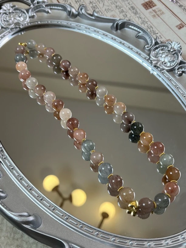 糖果彩兔毛项链S925银11-12m多样性发一