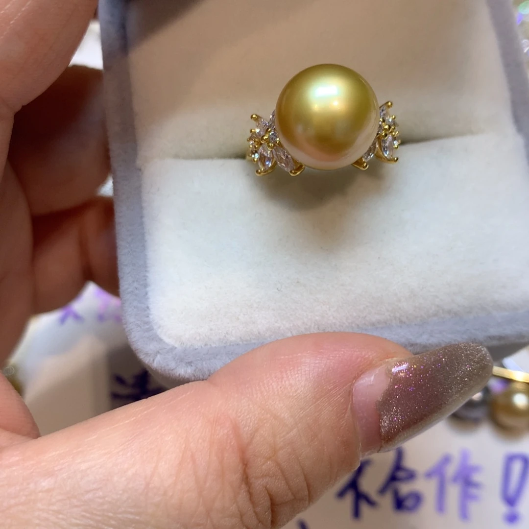 海水珍珠戒指银S925镶嵌