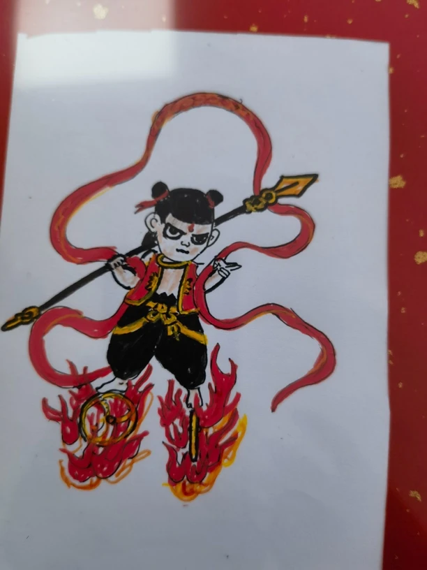 美爸优选带框哪吒画