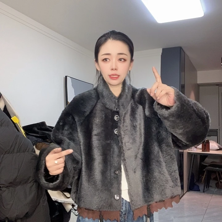 绵羊皮拉贡皮毛一体L130斤