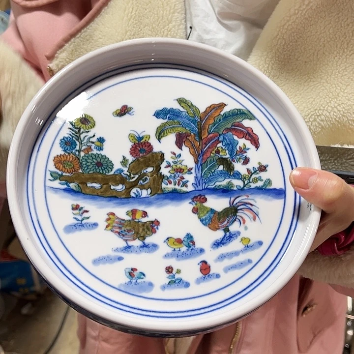 瓷片////景德镇陶瓷茶盘。红。