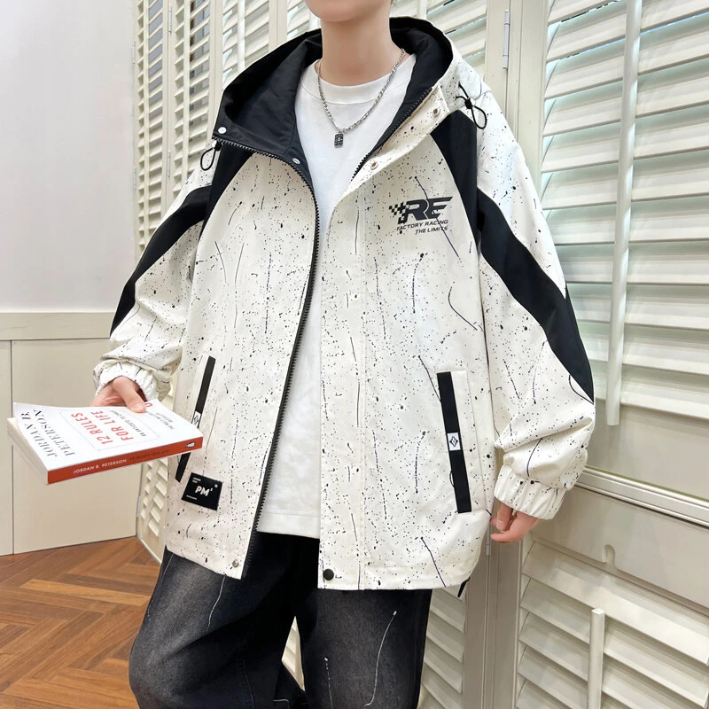 青少年大童夹克男士连帽韩版潮流港风帅气春秋季学生百搭休闲外套