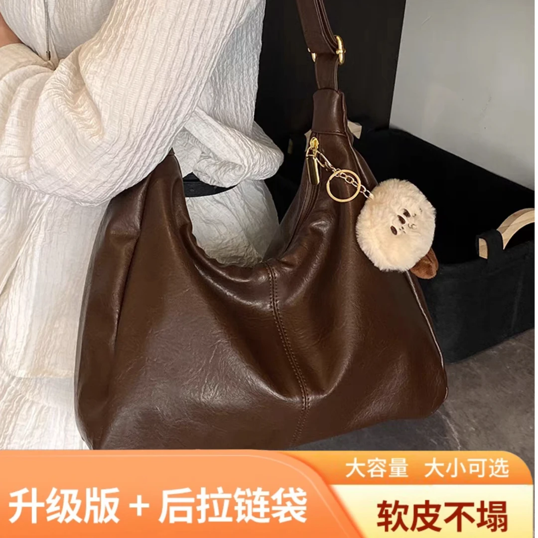 2025年春夏新款百搭单肩斜挎肩包大容量托特包通勤简约上班大学生