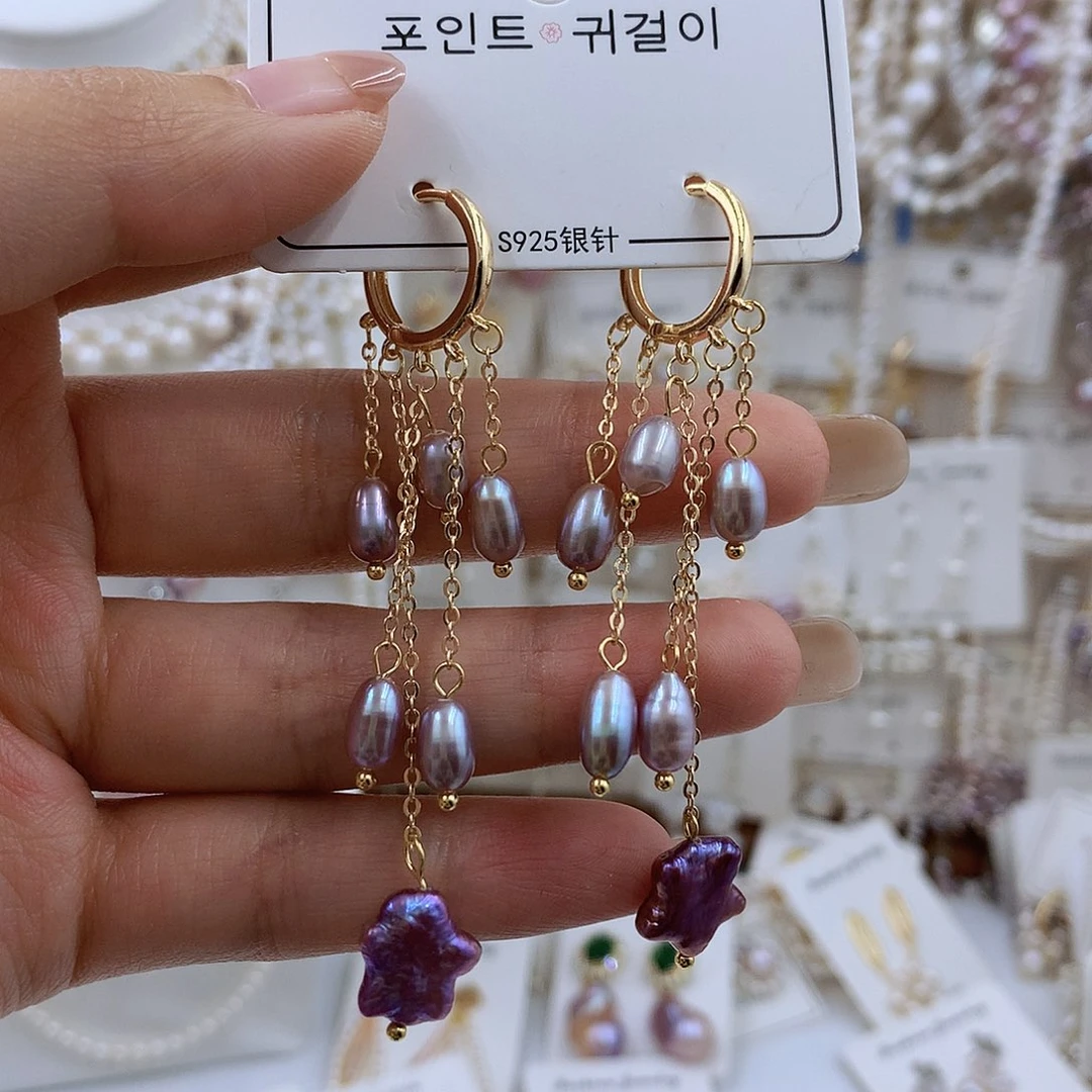 项链银S925镶嵌淡水珍珠