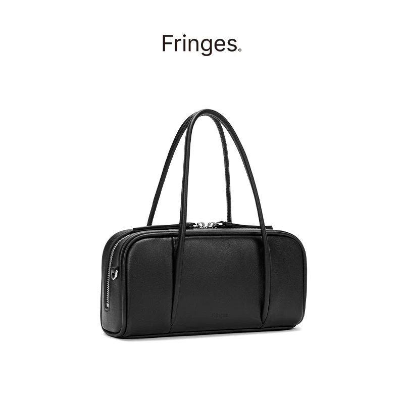 【大朦专属】Fringes保龄球包头层牛皮迷你波士顿包单肩斜挎包原创