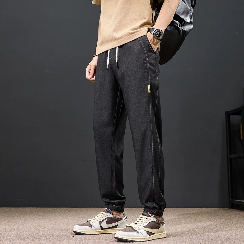 休闲裤夏季薄款束脚裤宽松百搭垂感束脚潮流裤子运动裤休闲长裤男