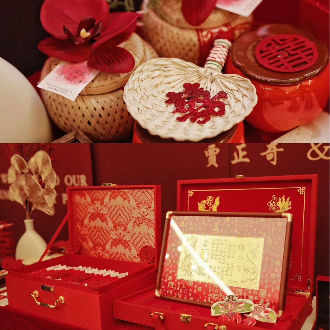 【深圳水贝】龙凤呈祥金片婚书中式婚礼定制婚书送礼礼物订婚书