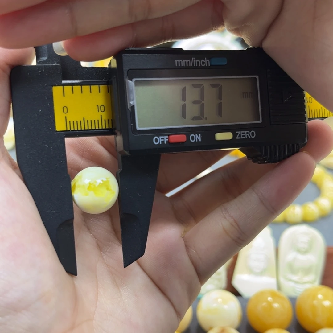 琥珀未镶嵌手串单珠圆珠