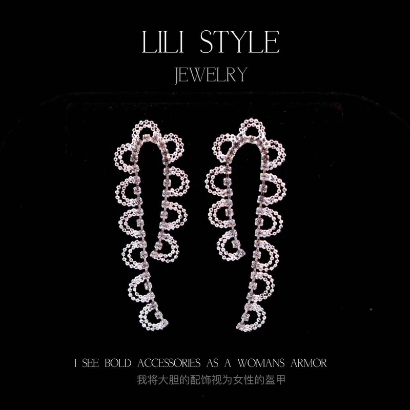 铜合金耳饰 花边蕾丝耳环女时尚气质个性小众轻奢复古耳钉K542