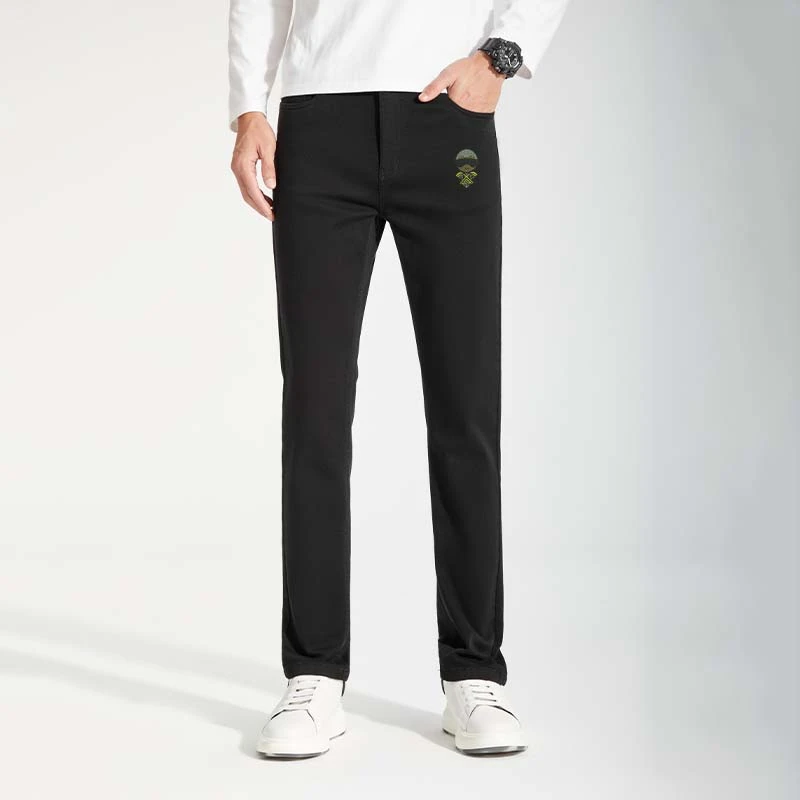 2025新款男士秋冬牛仔裤宽松秋冬季厚款牛仔裤弹力直筒