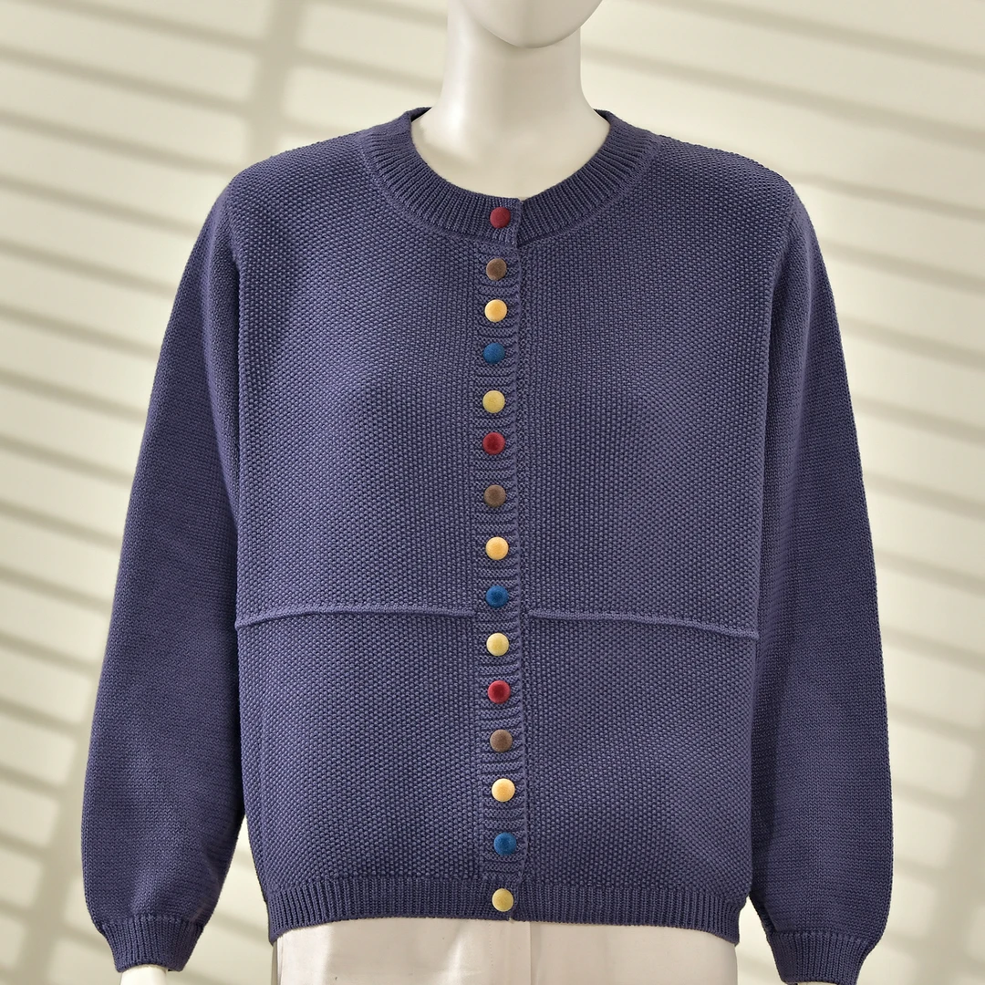 2025秋冬新款圆领针织开衫女百搭显瘦气质减龄长袖毛衣外套上衣