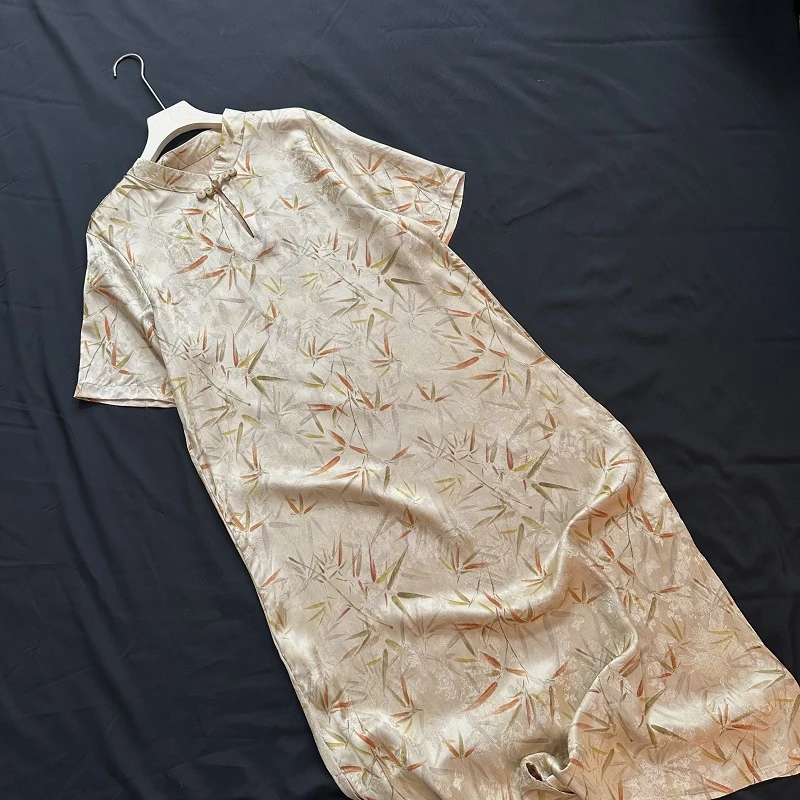 新中式老料重工气质时尚宽松连衣裙2355