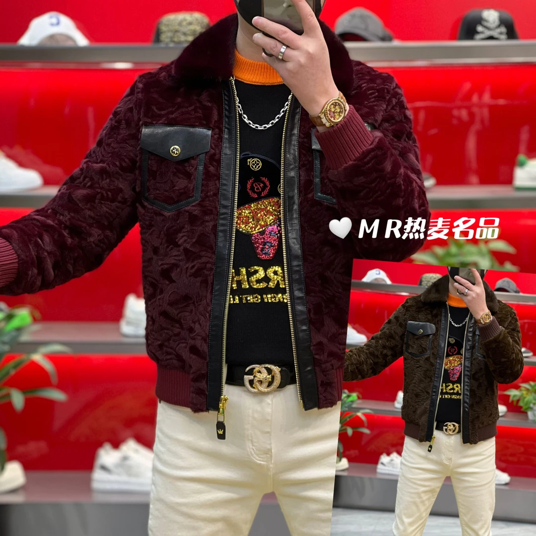 【热麦甄选】冬季桑蚕丝卡拉酷口袋24款 男士修身保暖加厚翻领外套