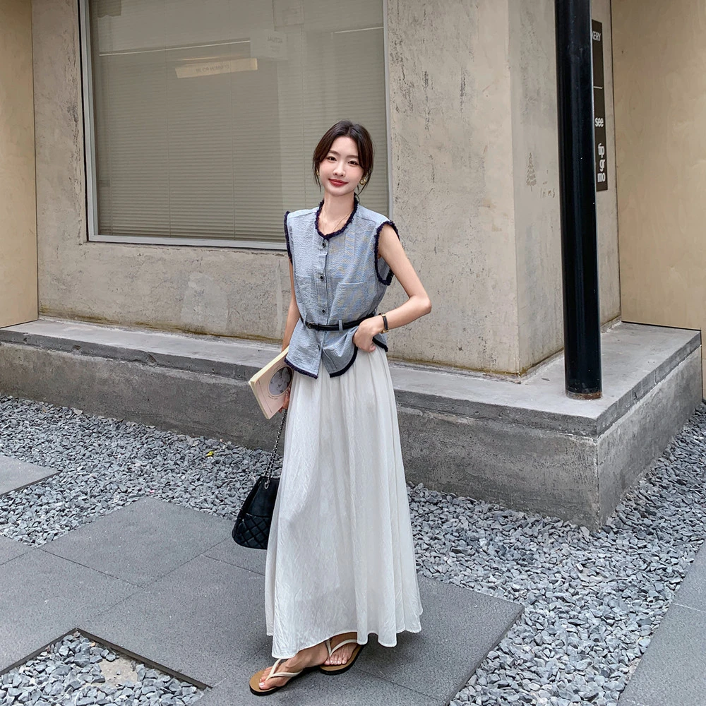 干练气质小香风套装裙女夏小众不撞款清冷感冷淡系名媛高级感时髦