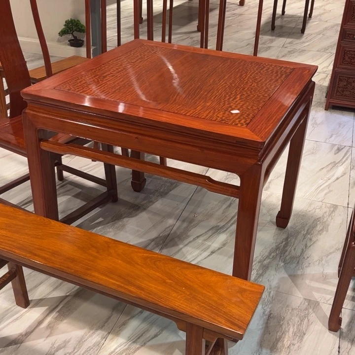 紫檀木类家具问**湖缅花八仙桌3件套