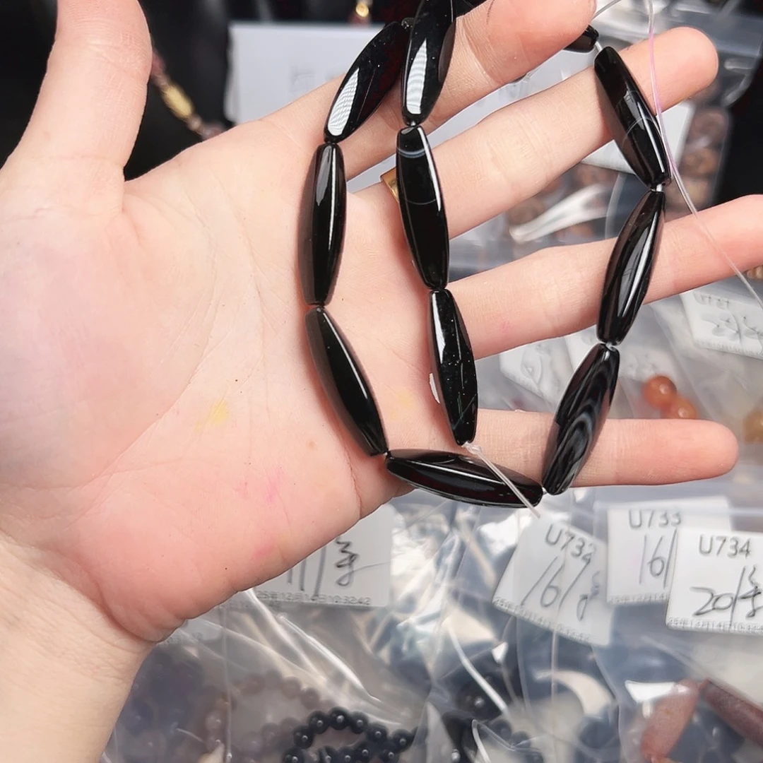 玛瑙/玉髓合金珠宝半成品u735 8m 三角玛瑙一条