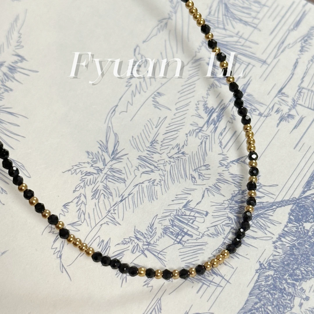 钛钢项链 设计感轻奢串珠项链女2025新款高级感复古锁骨链配饰品