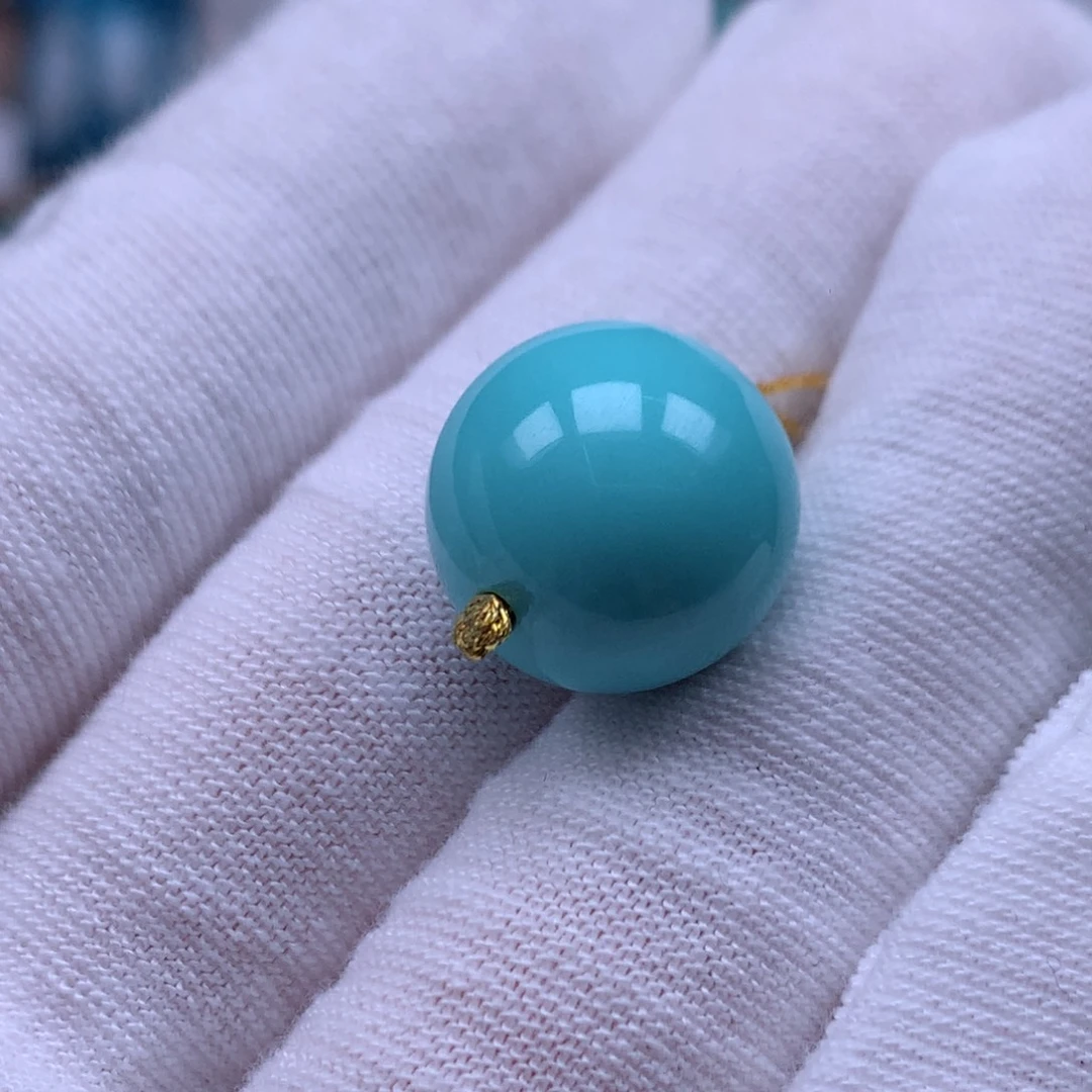 未镶嵌绿松石珠宝奇石直径14.9mm