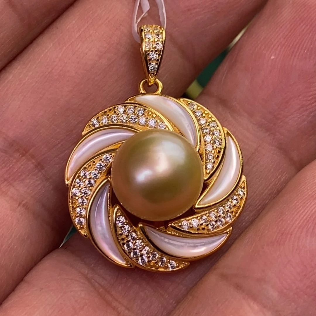 颈饰银S925镶嵌海水珍珠