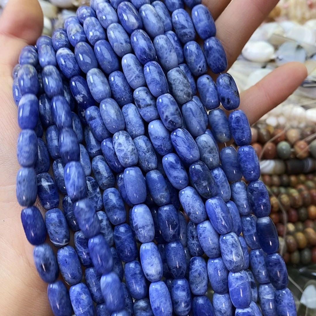 玛瑙/玉髓未镶嵌珠宝半成品浅色蓝纹一条