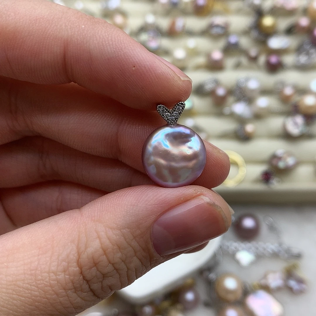 颈饰淡水珍珠银S925镶嵌