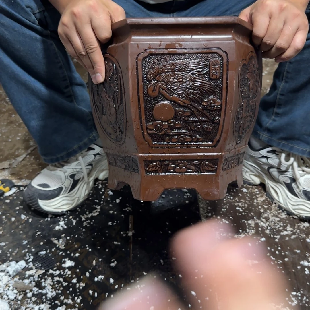 紫砂花盆口径23.23口径