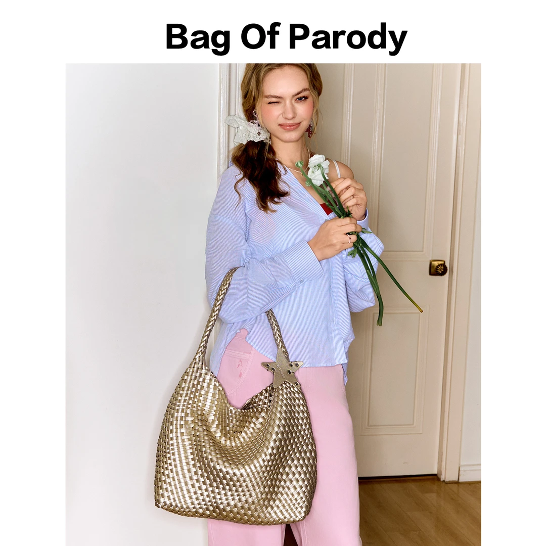 bag of parody【官方正品】编织托特包简约原创设计水桶包大容量