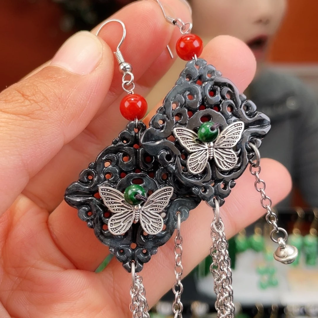 翡翠未镶嵌耳饰饰品