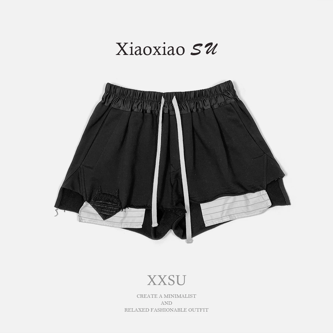 成人性感风透气薄款拼接短裤百搭舒适机能风;ECF12026