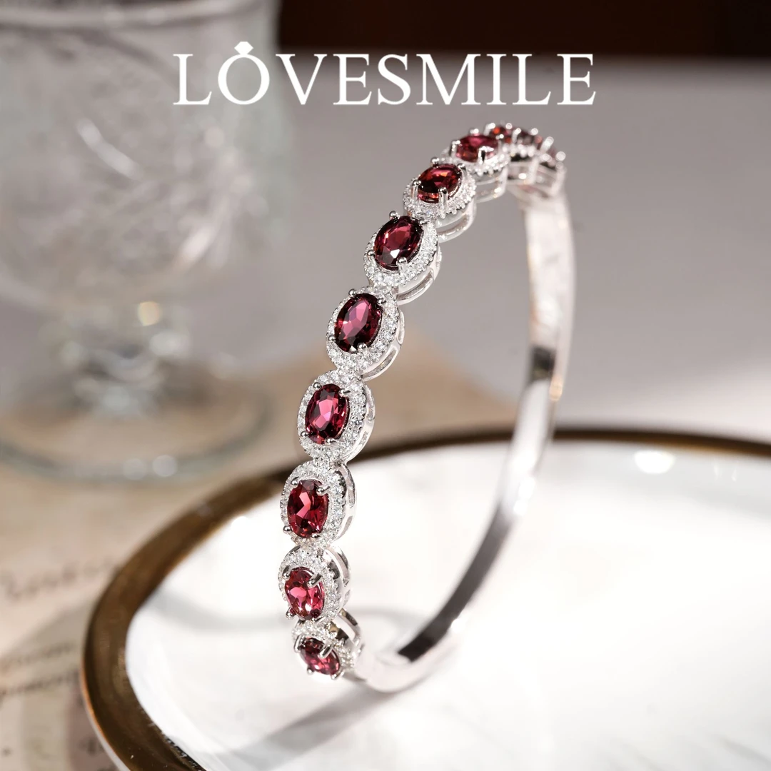 S925银碧玺手镯时尚精美奢华大气优雅高贵