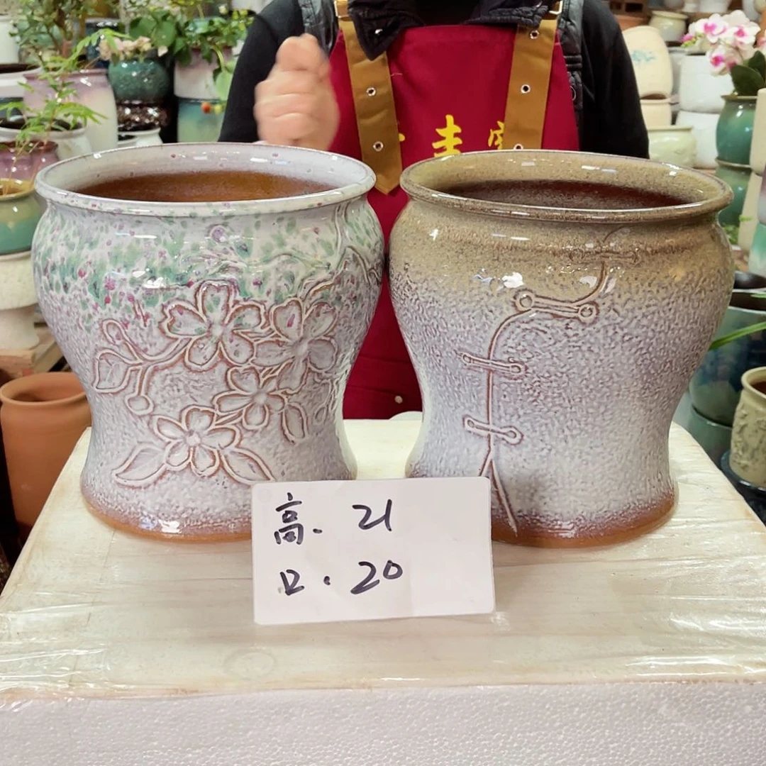 紫砂花盆高度21口径20