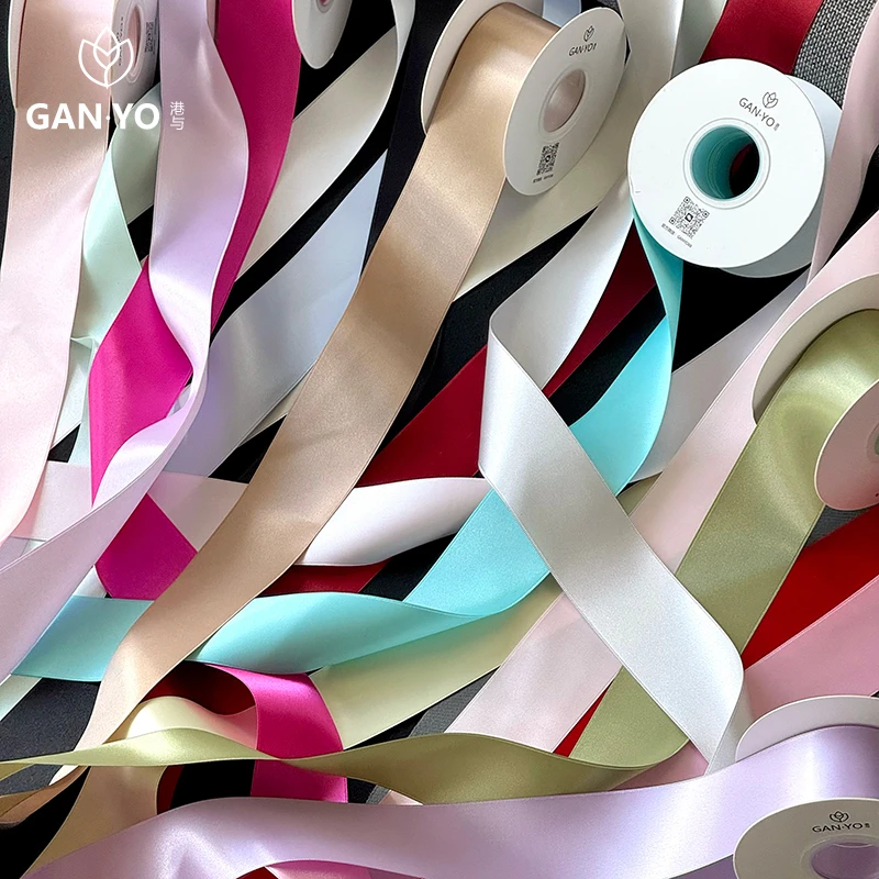 港与 5cm升级加密双面高光泽丝带鲜花花束包装绑带系蝴蝶结缎带