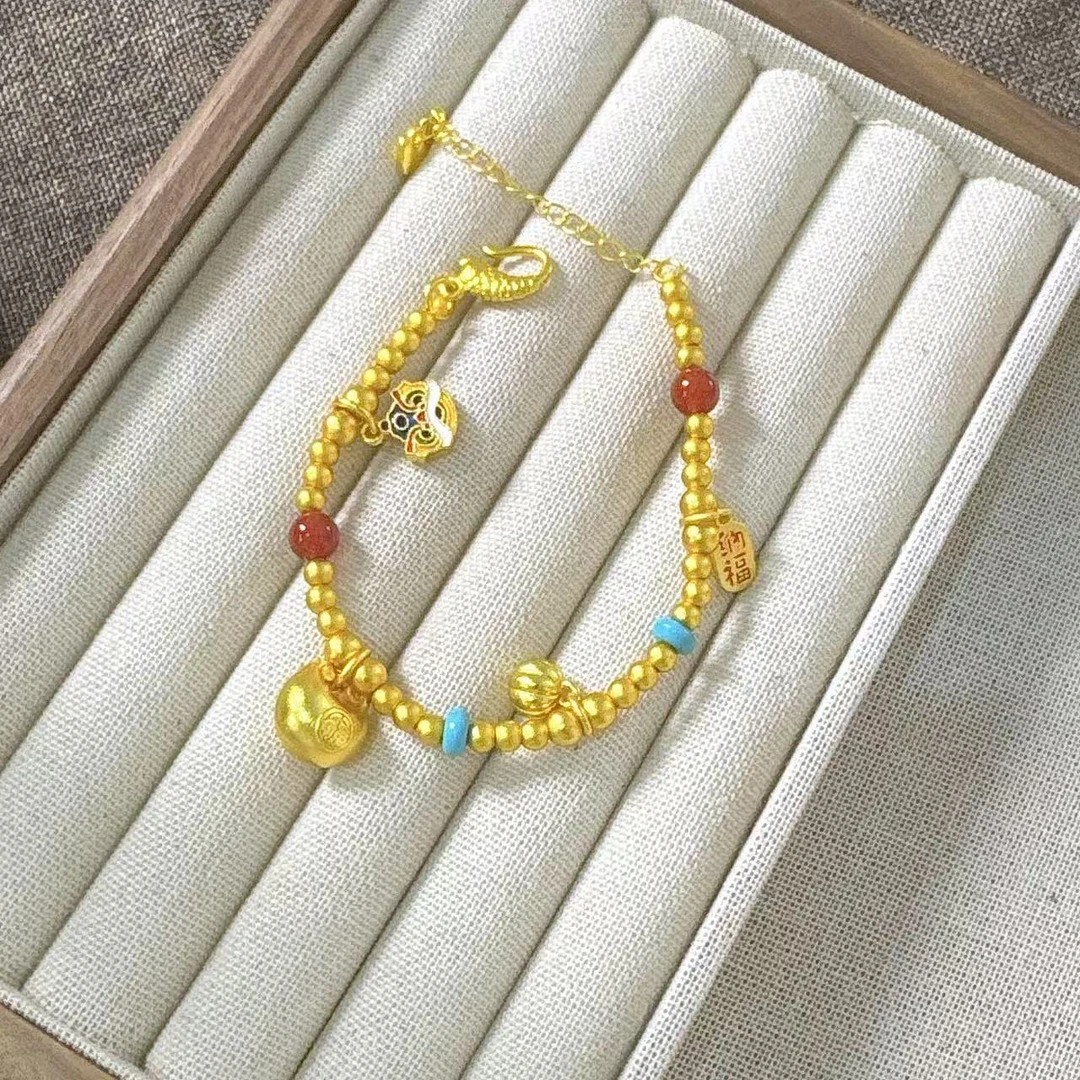 铜合金手链 铜合金手链 纳福牌小圆珠手链