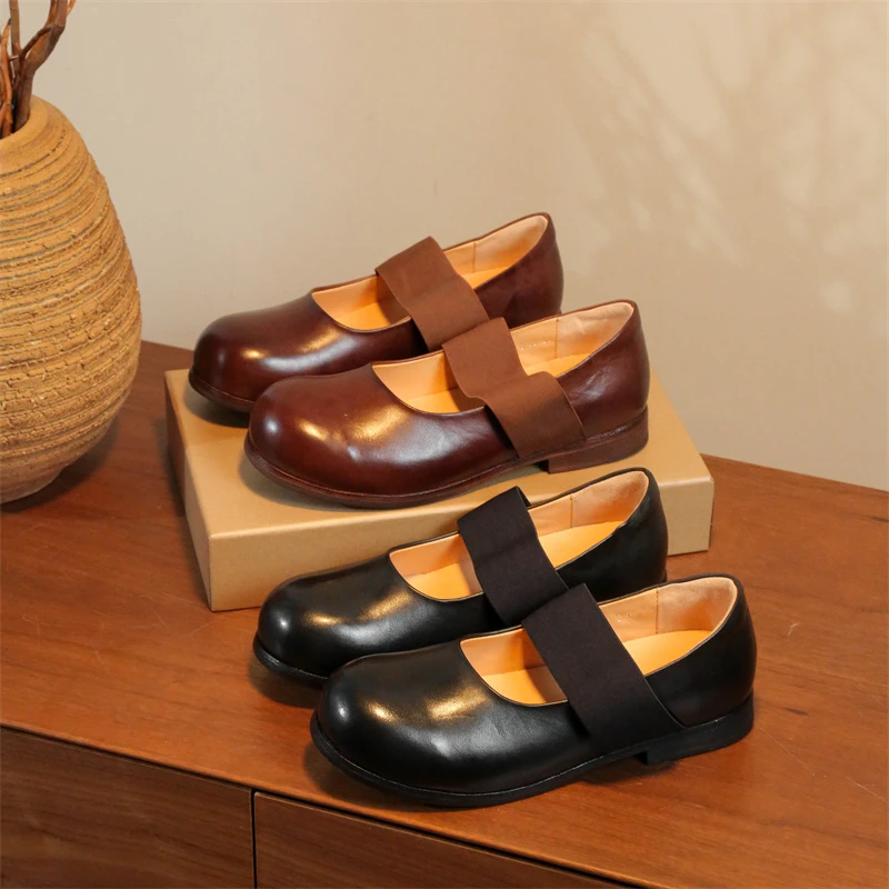 2025新款复古法士芭蕾舞鞋女单鞋平底玛丽珍小皮鞋2810-9