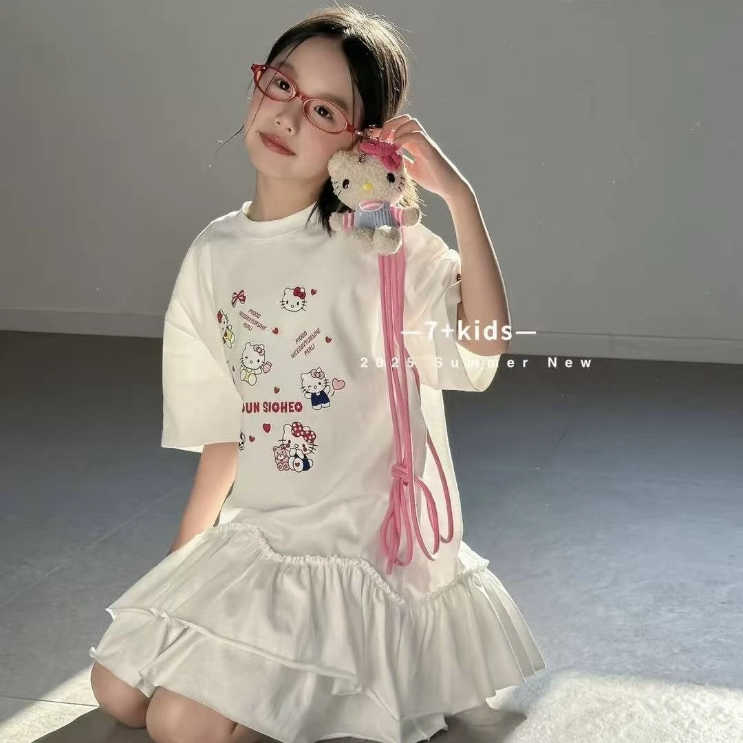 6876儿童小猫T裙