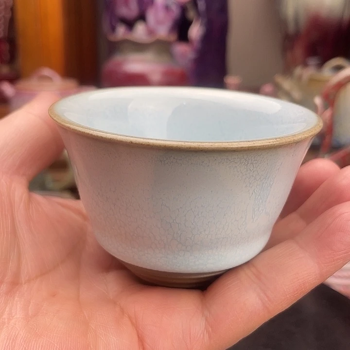 摆件陶半釉半足高脚杯