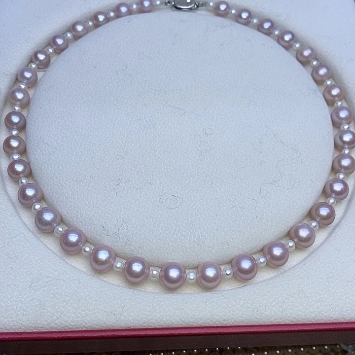淡水珍珠颈饰银S925镶嵌4m 10m