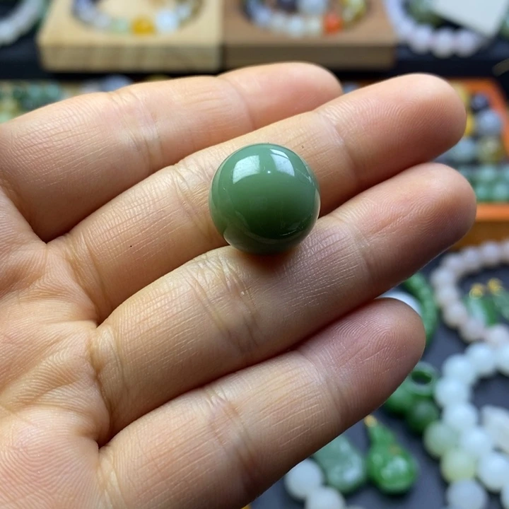 和田玉未镶嵌珠宝半成品碧玉粉青卡16