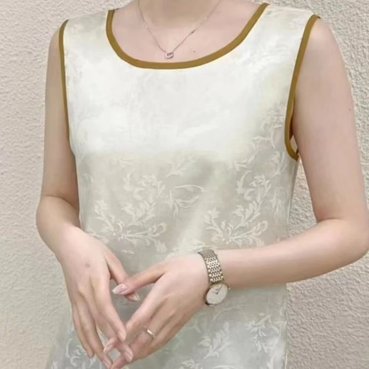 重工提花时尚高级气质百搭无袖背心