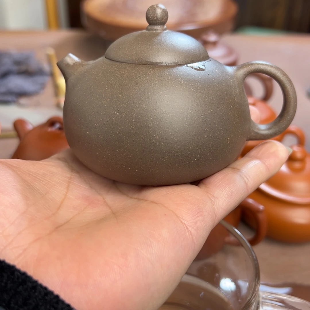 紫砂茶壶半手工清灰段点搪文旦150cc