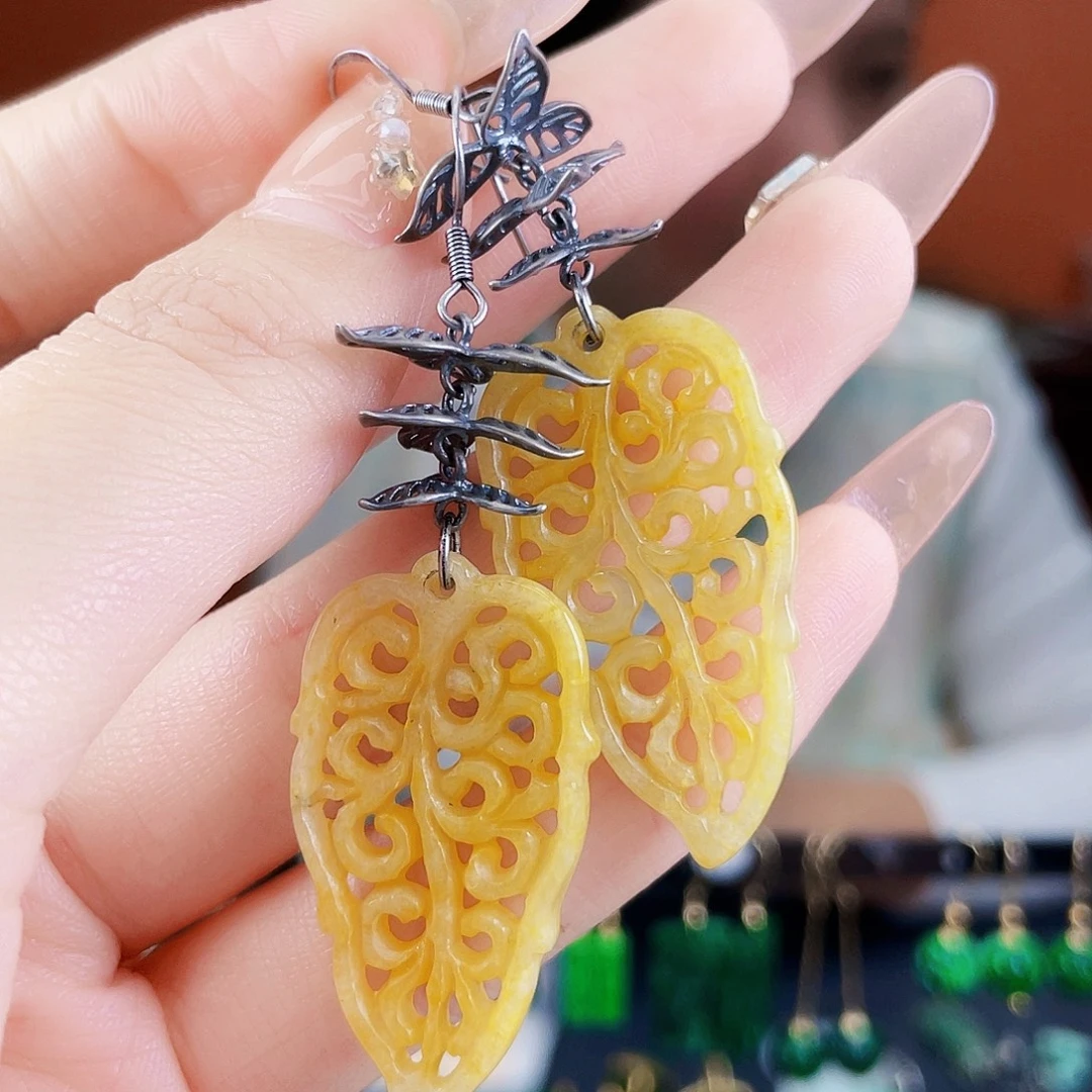 翡翠未镶嵌耳饰饰品