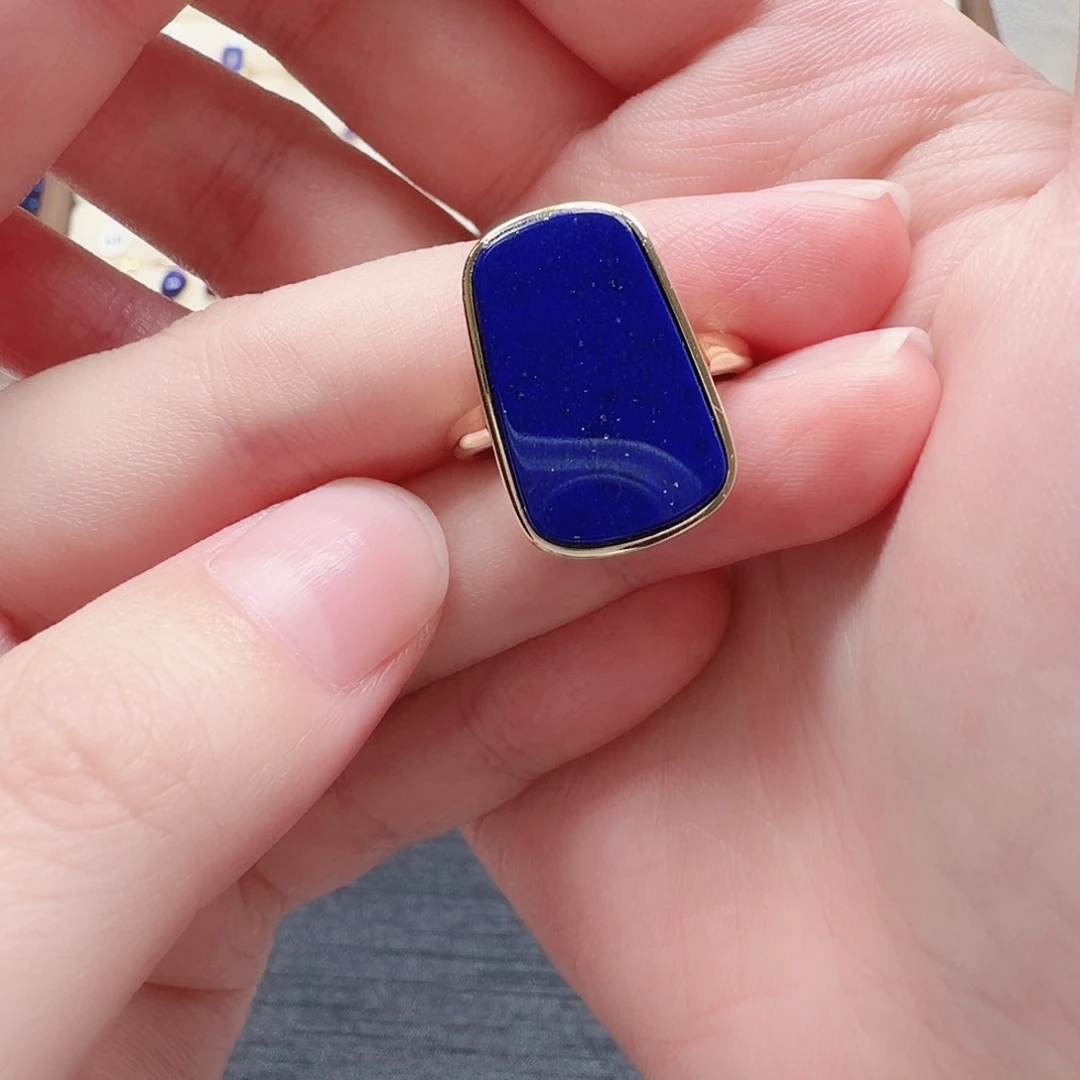 青金石未镶嵌戒指12