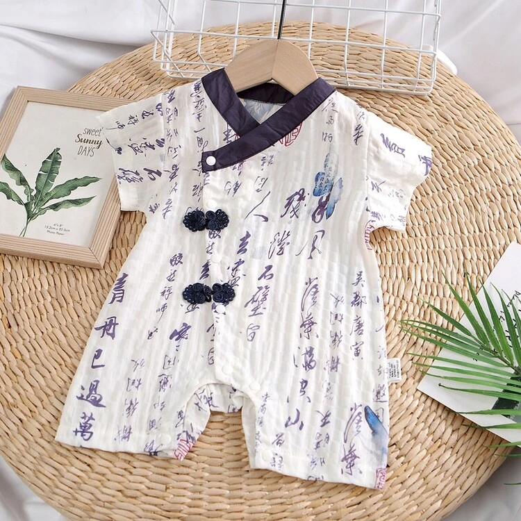 男宝国风斜襟婴儿幼儿童装连身衣/爬服/哈衣民族风夏季通用婴幼童