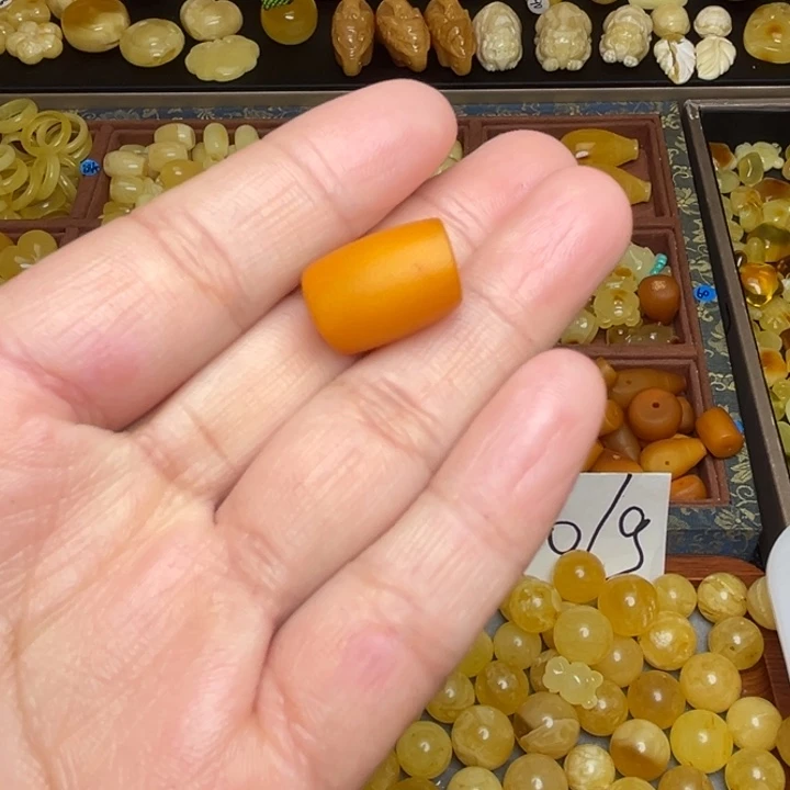 蜜蜡未镶嵌珠宝奇石老蜡橘红皮马蹄珠