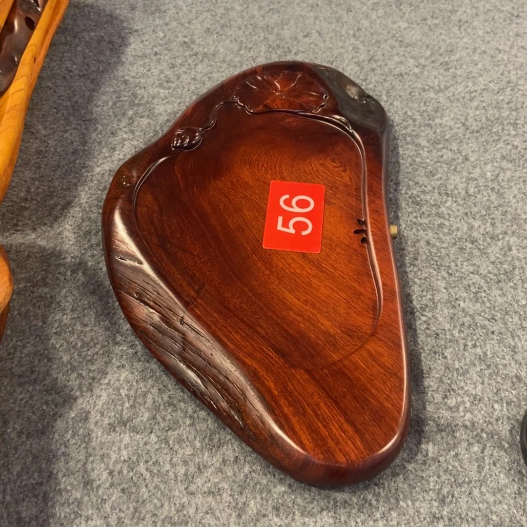 缅花实木雕刻茶盘49.5-27.5