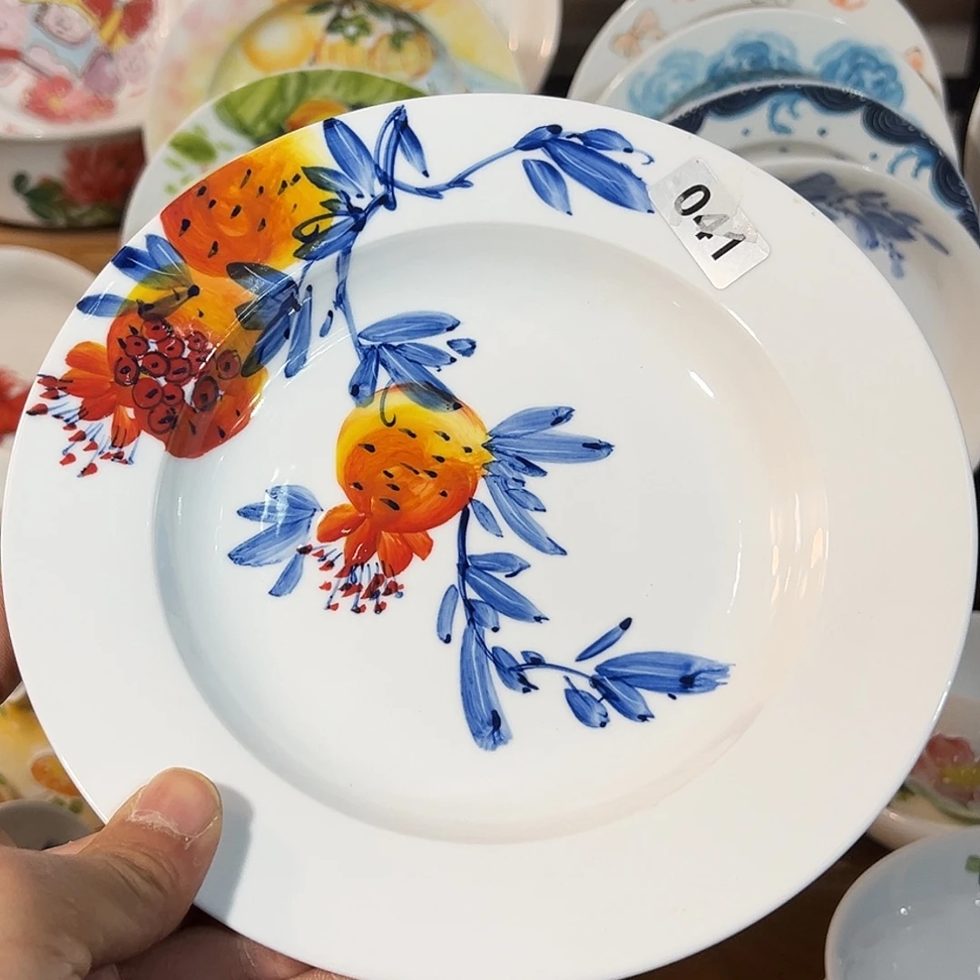 陶瓷景德镇高温釉下陶瓷5寸斗笠碗