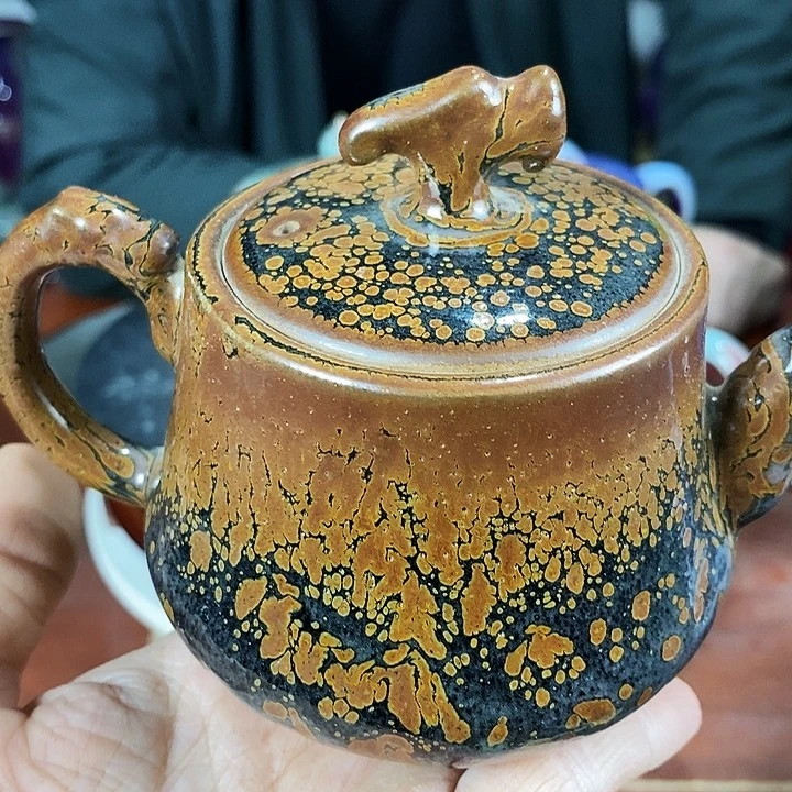 且***慢尚峰钧窑作品壶摆件